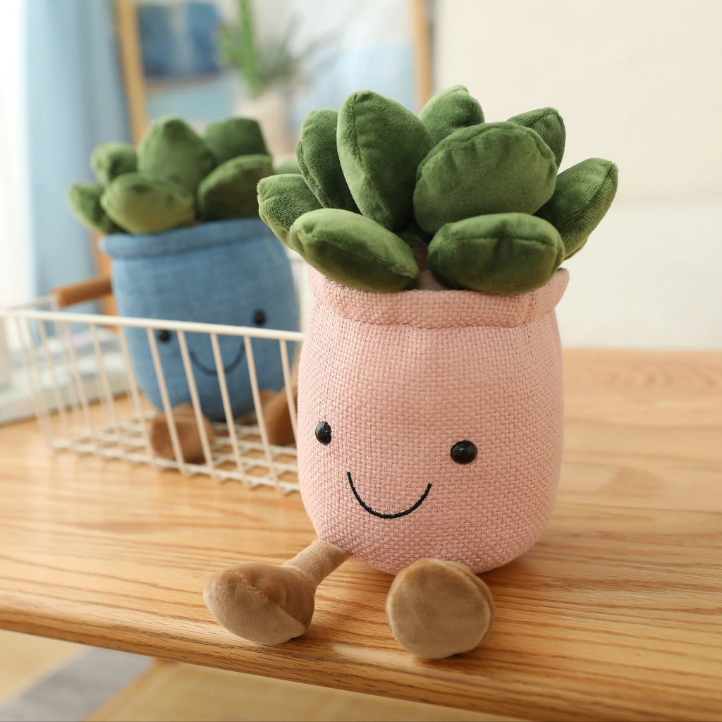 New Design Creative Succulent Stuffed Dolls Pillow Toy Decoration Plush Flower Plants Potted Plush Dolls for Children Party Gift
