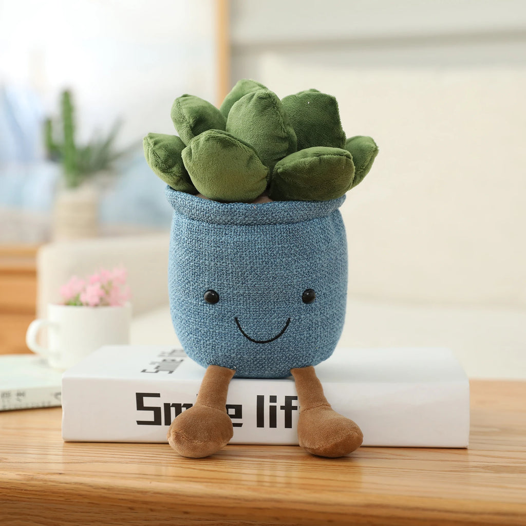 New Design Creative Succulent Stuffed Dolls Pillow Toy Decoration Plush Flower Plants Potted Plush Dolls for Children Party Gift
