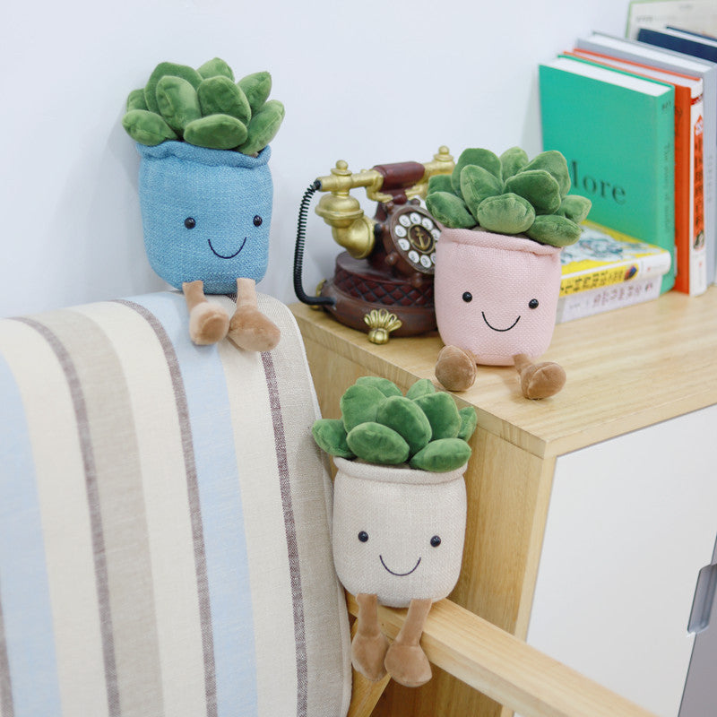 Lifelike Tulip Succulent Plants Plush Stuffed Toys Soft Home Decor Doll Creative Potted Flowers Pillow for Kids Birthday Gift