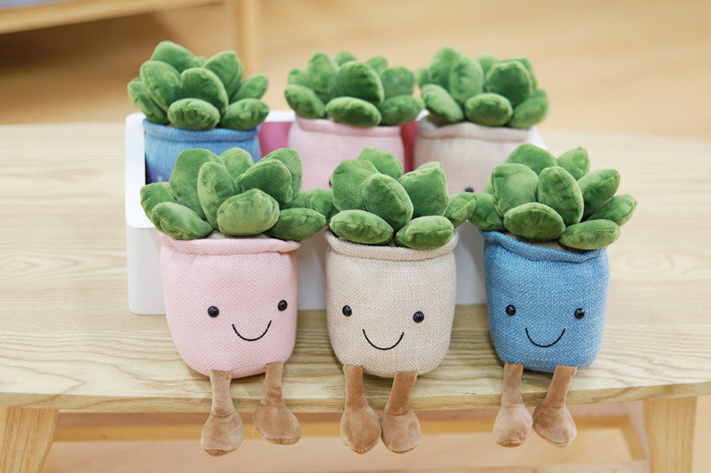 Lifelike Tulip Succulent Plants Plush Stuffed Toys Soft Home Decor Doll Creative Potted Flowers Pillow for Kids Birthday Gift