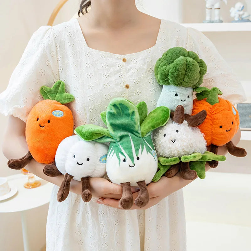 1Pc 20cm Kawaii Vegetables Plush Toy Lovely Mushrooms Carrot Corn Pumpkin Broccoli Stuffed Soft Plant Doll Birthday Decoration