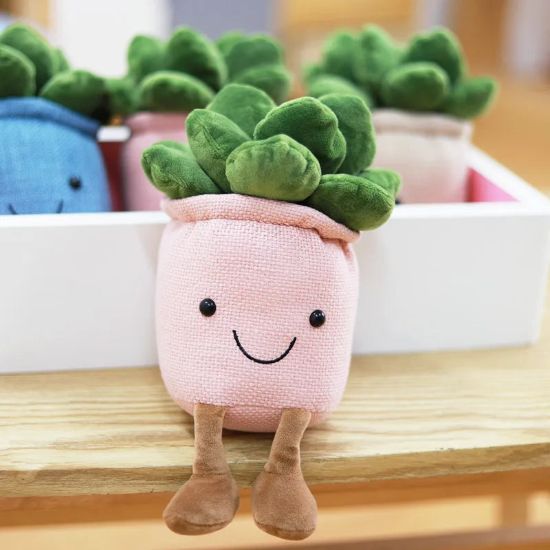 Lifelike Tulip Succulent Plants Plush Stuffed Toys Soft Home Decor Doll Creative Potted Flowers Pillow for Kids Birthday Gift