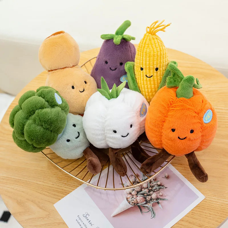 1Pc 20cm Kawaii Vegetables Plush Toy Lovely Mushrooms Carrot Corn Pumpkin Broccoli Stuffed Soft Plant Doll Birthday Decoration